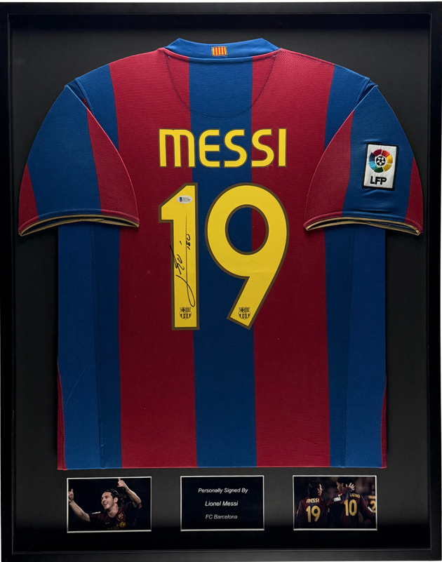 Lionel Messi FC Barcelona 07/08 ingelijst thuis Shirt