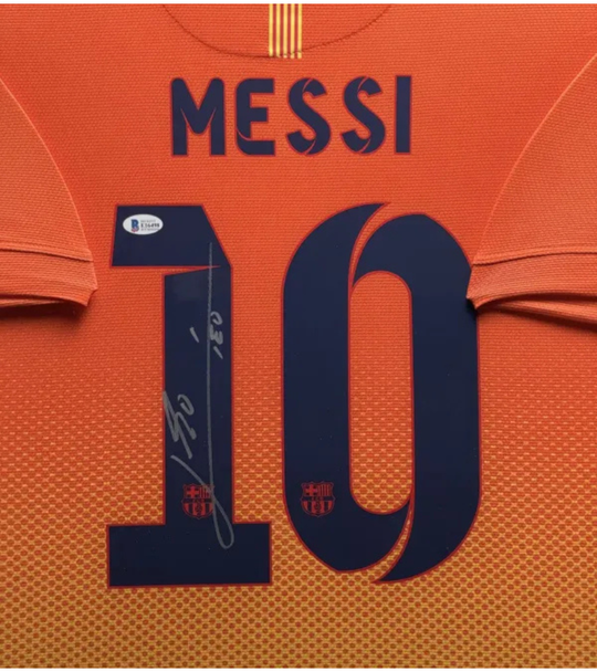 Lionel Messi FC Barcelona 12/13 framed away shirt 