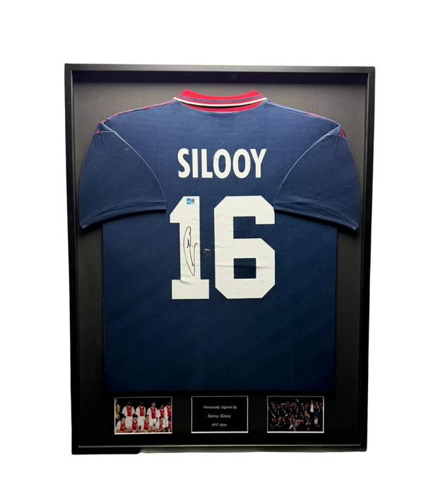 Sonny Silooy AFC Ajax 94/95 framed away shirt 