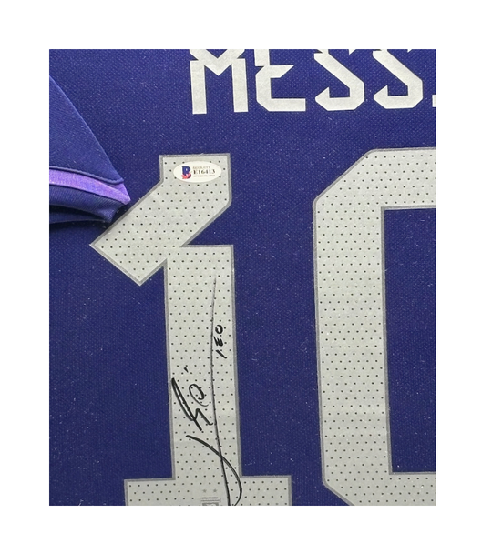 Lionel Messi Argentina 22/23 framed away shirt 