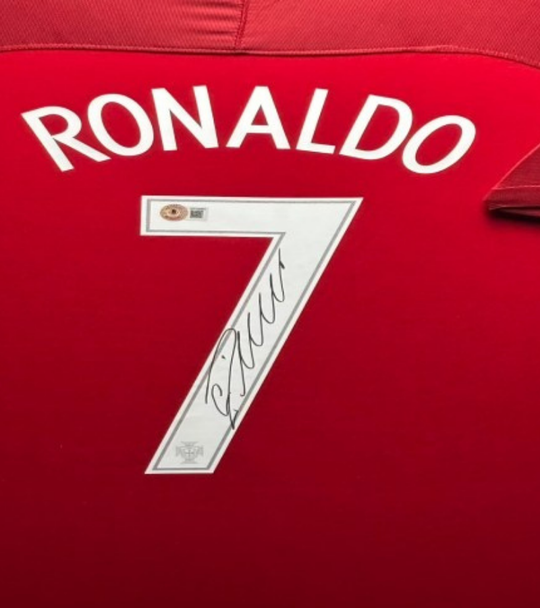 Cristiano Ronaldo Portugal 2016 Framed Home Shirt 
