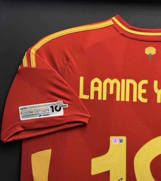 Lamine Yamal Spain 2024 framed home shirt 