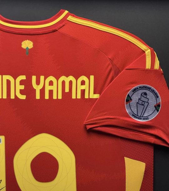 Lamine Yamal Spain 2024 framed home shirt 