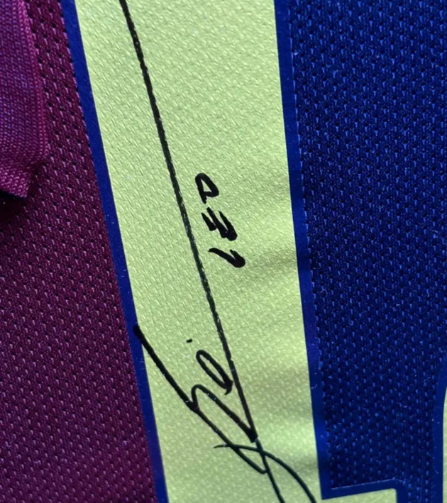 Tres Amigos FC Barcelona 14/15 Heimtrikot mit Rahmen 