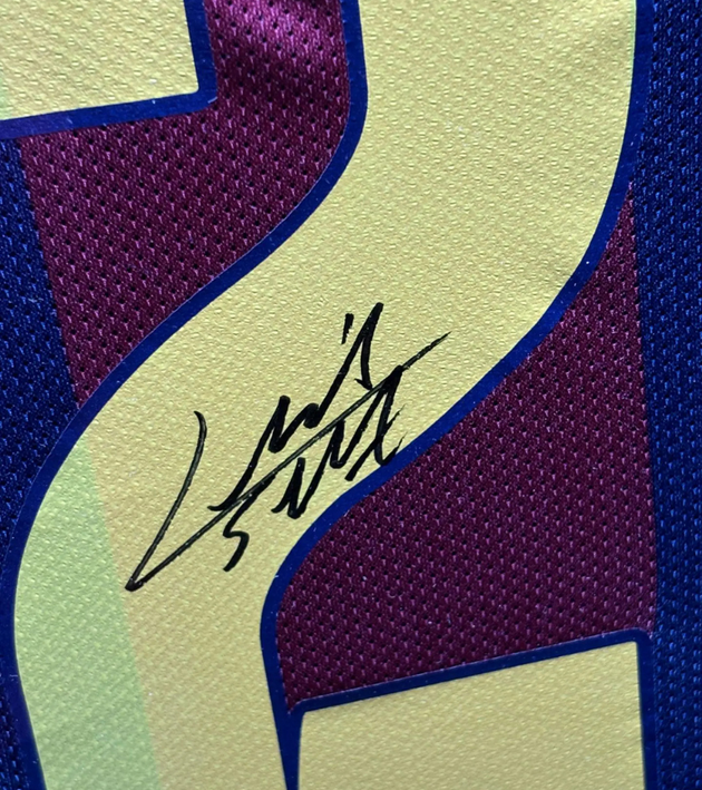 Tres Amigos FC Barcelona 14/15 Heimtrikot mit Rahmen 