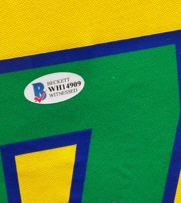 Ronaldinho Brazil 1998 Framed Home Shirt 