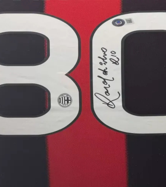 Ronaldinho AC Milan 08/09 framed home shirt 