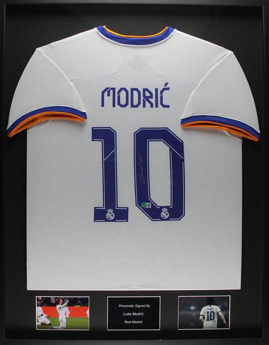 Luka Modric Real Madrid 21/22 Framed Home Shirt