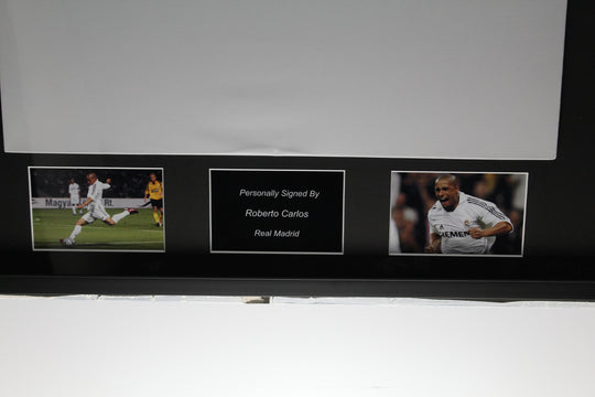 Roberto Carlos Real Madrid 02/03 Framed Home Shirt