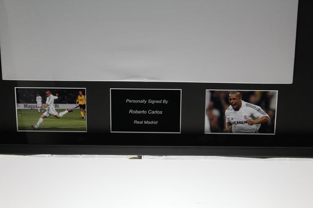 Roberto Carlos Real Madrid 02/03 Framed Home Shirt