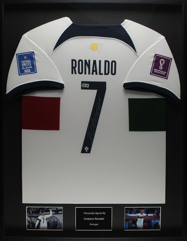 Cristiano Ronaldo Portugal 22/23 framed away shirt