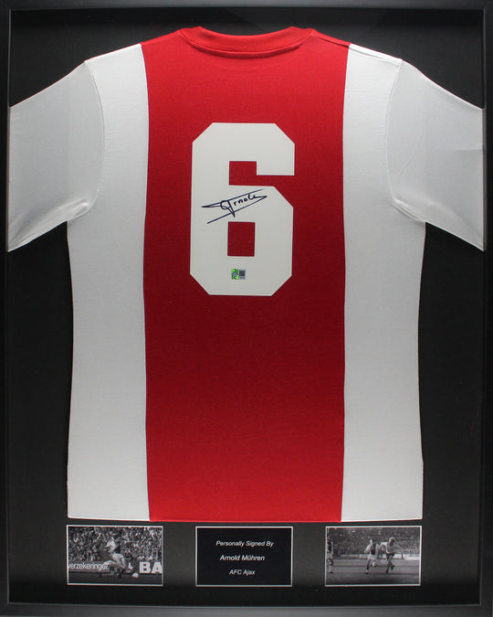 Arnold Mühren AFC Ajax Retro framed home shirt