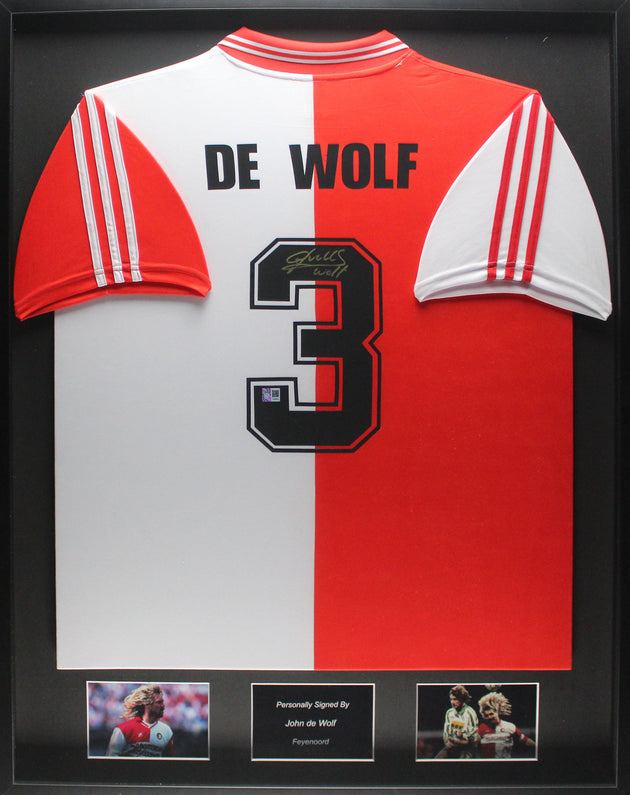 John de Wolf Feyenoord framed 94/95 home shirt (Damaged A)