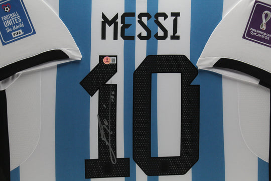 Lionel Messi Argentina 2022 Framed Home Shirt 
