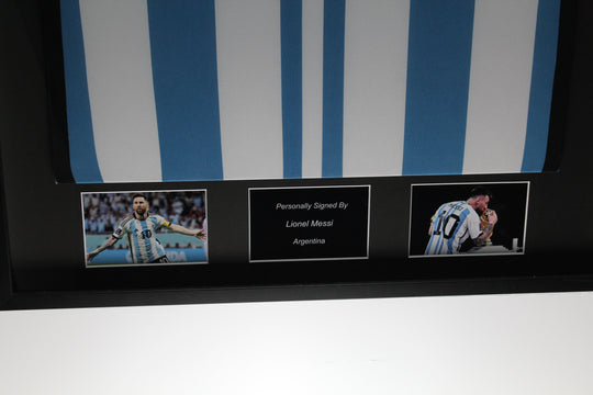 Lionel Messi Argentina 2022 Framed Home Shirt 
