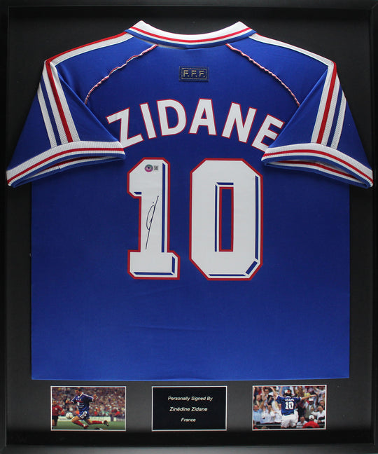 Zinedine Zidane Frankreich 1998 gerahmtes Heimtrikot