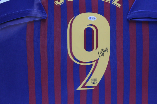 Luis Suarez FC Barcelona 15/16 ingelijst thuis shirt