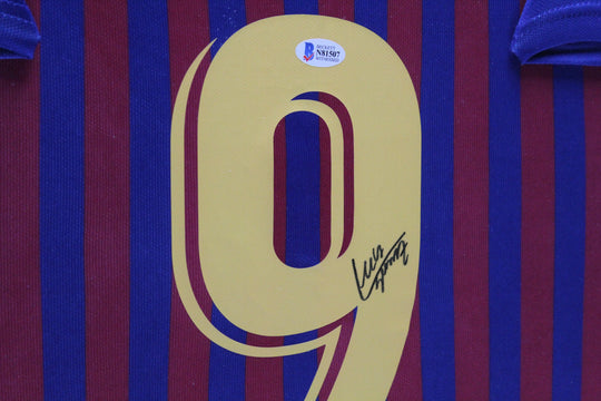 Luis Suarez FC Barcelona 15/16 indrammet hjemmebanetrøje