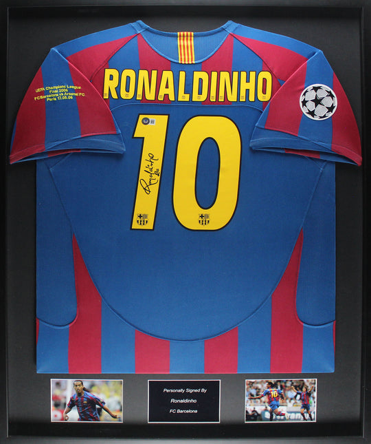 Ronaldinho FC Barcelona 05/06 indrammet hjemmebanetrøje
