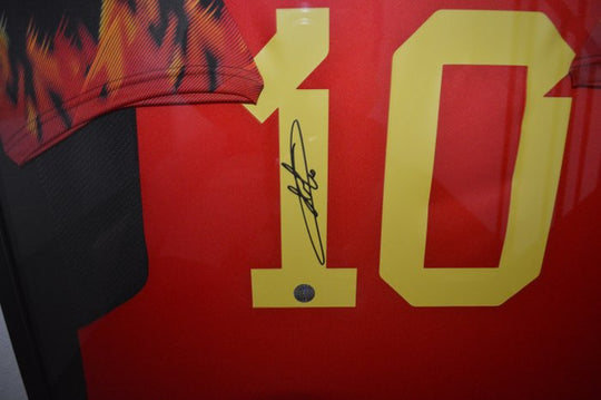 Eden Hazard Belgium 22/23 framed home shirt