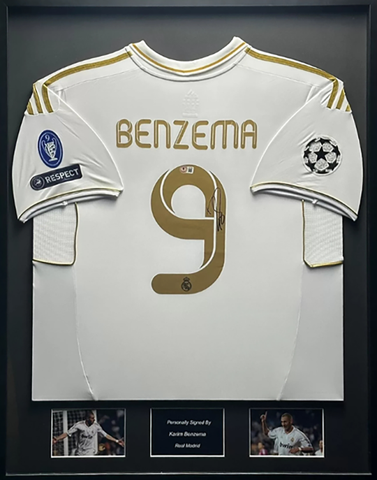 Karim Benzema Real Madrid 12/13 Framed Home Shirt 