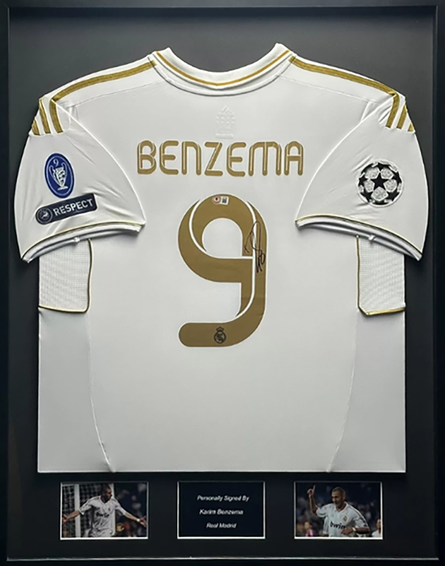 Karim Benzema Real Madrid 12/13 Framed Home Shirt 