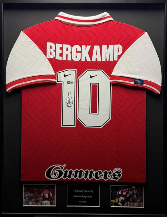 Dennis Bergkamp Arsenal 96/98 framed home shirt