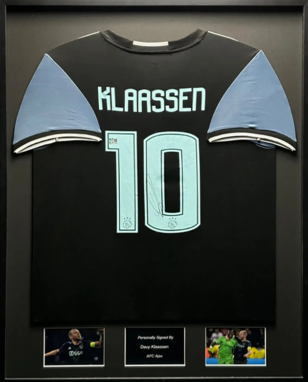 Davy Klaasen AFC Ajax 16/17 framed away shirt 