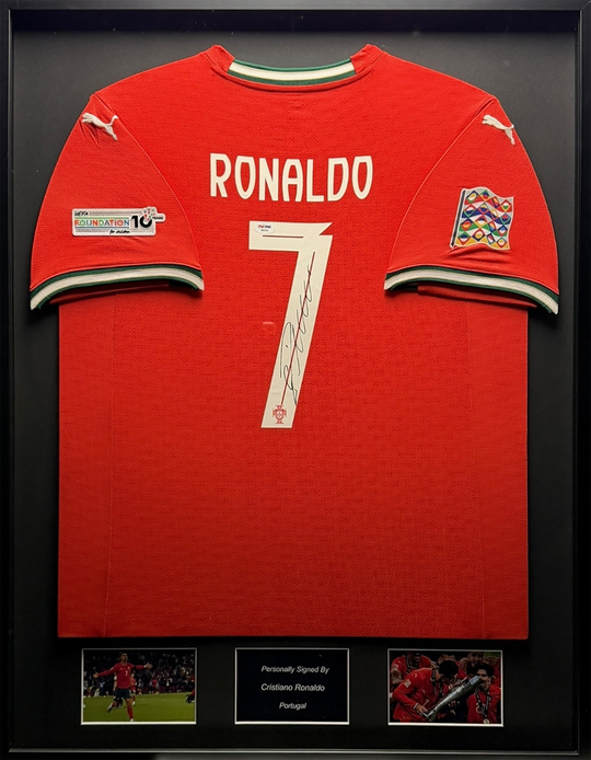 Cristiano Ronaldo Portugal 2025 Framed Home Shirt 