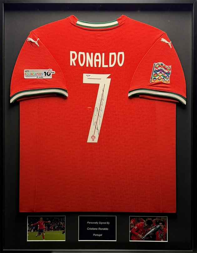 Cristiano Ronaldo Portugal 2025 Framed Home Shirt 