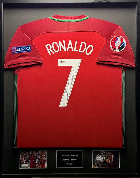 Cristiano Ronaldo Portugal 2016 Framed Home Shirt 
