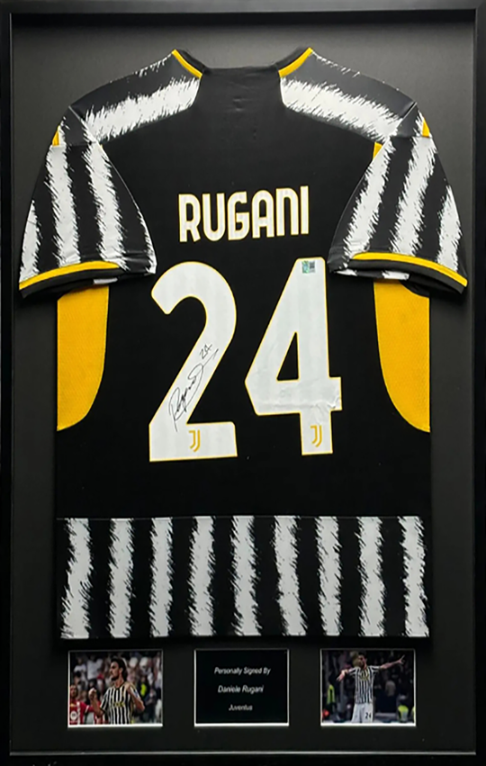 Daniele Rugani Juventus 23/24 framed home shirt 