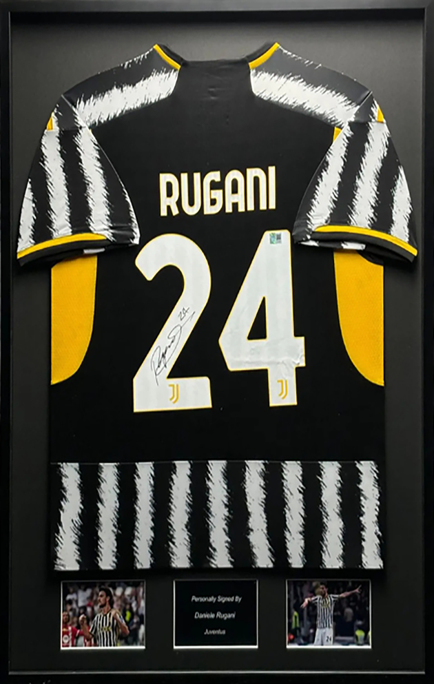 Daniele Rugani Juventus 23/24 framed home shirt 