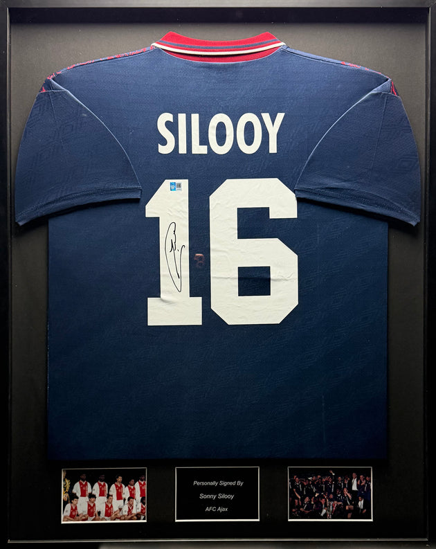 Sonny Silooy AFC Ajax 94/95 framed away shirt 